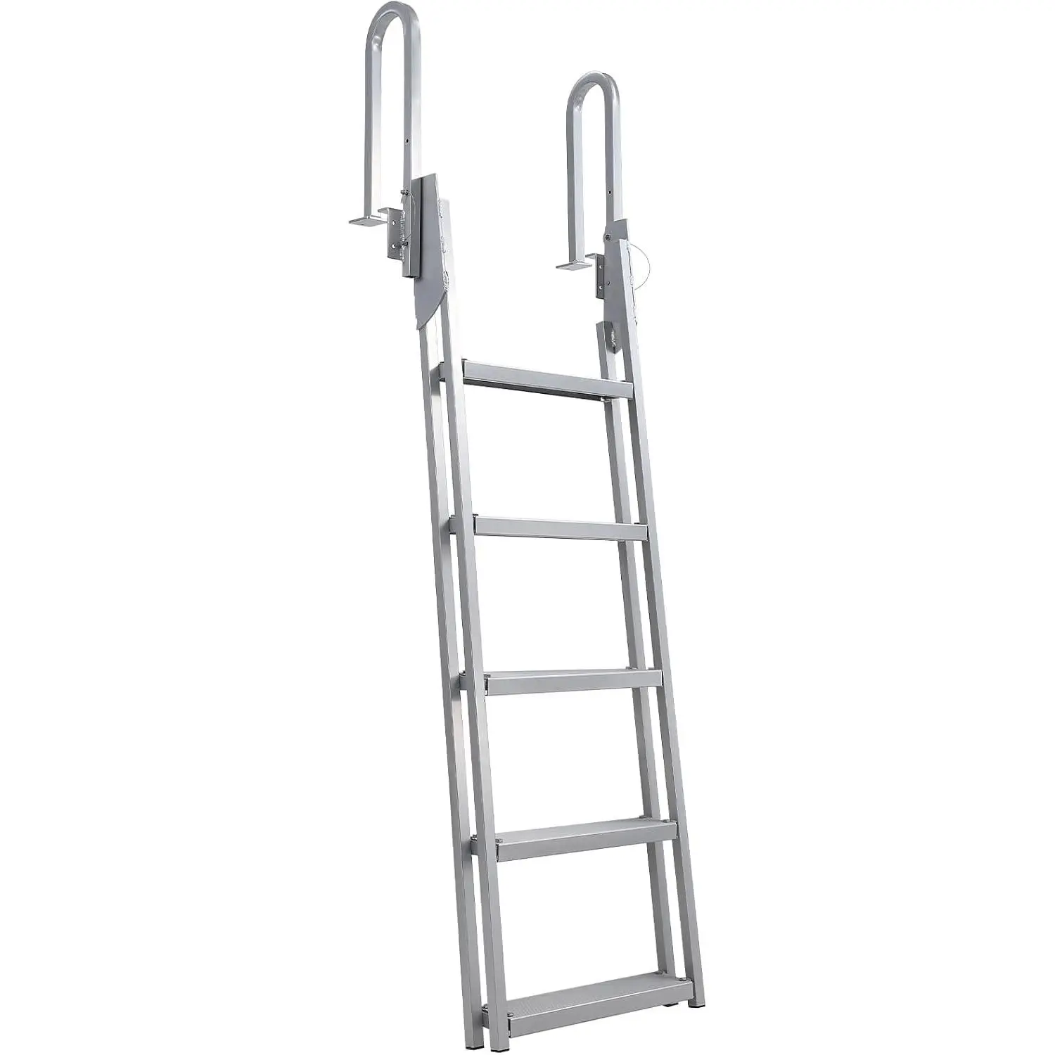 【Garvee】6063 Aluminum Alloy Heavy-Duty Marine Dock Ladder for Boating,Fishing - 4-5 Step Removable,Retractable,Non-Slip Wide Steps,Adjustable Height,350-500 lbs Capacity,Rustproof Safety Platform for Outdoor Water Pool, Attachment