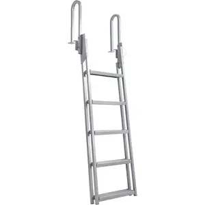 【Garvee】 Heavy Duty Aluminum Dock Ladder for Rowing & Boating – 4 & 5 Step Removable, Retractable Design – Wide Non-Slip Steps, Adjustable Height, 350-500 lbs Capacity, Rustproof Platform for Lake, Pool, Dock, Pontoon, Truck, Fishing Pier