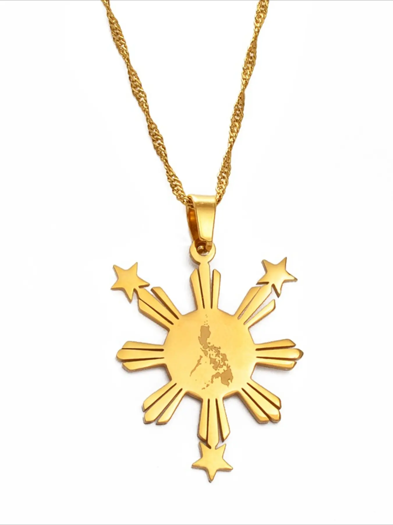1pc Philippines Map Flag Pendant & Necklaces for Women Men,Country Maps Pilipinas Jewelry Filipino