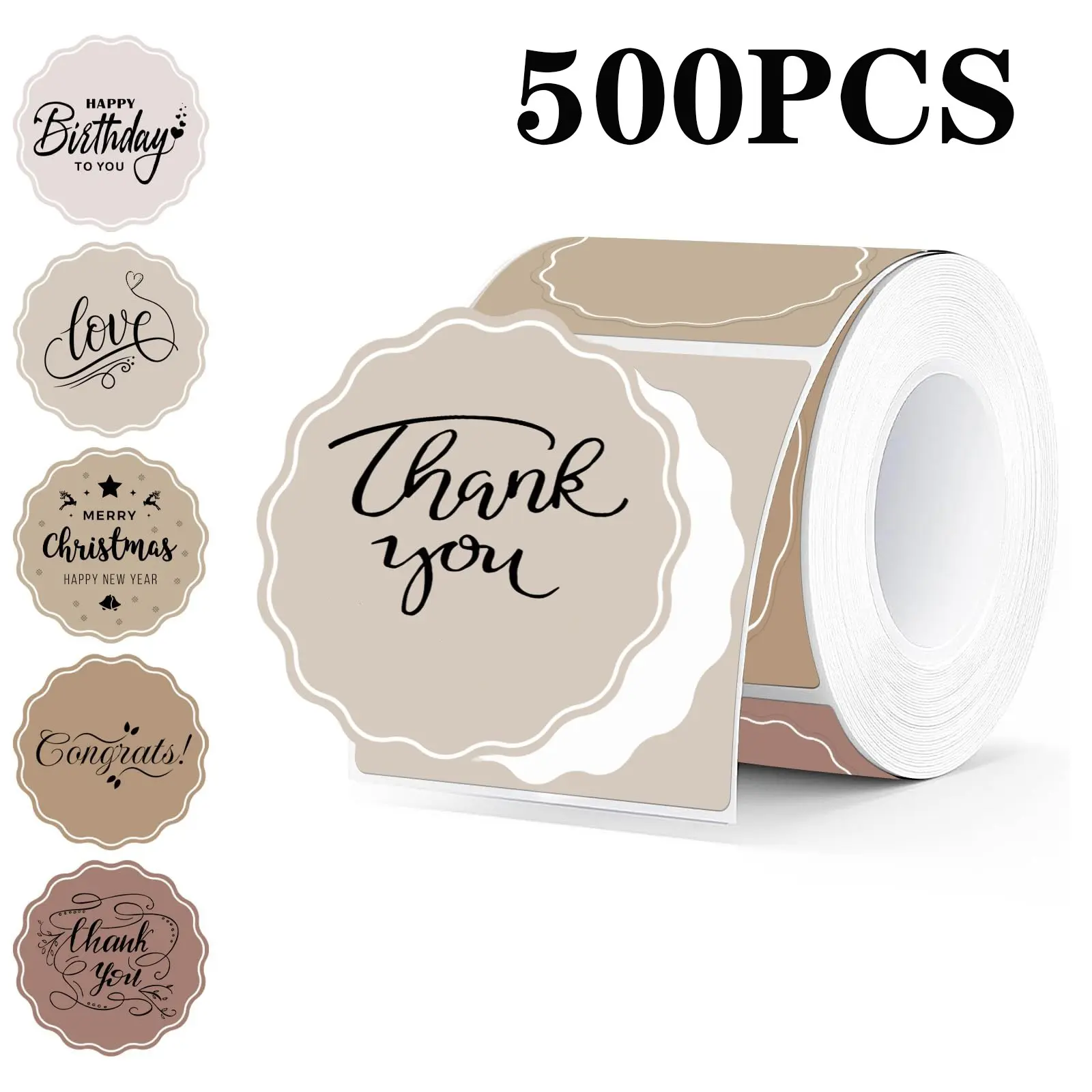 500 Pcs/1 Roll 2 Inch Round Thermal Labels, Circle Sticker Label, Gradient Flower Stickers for Small Business, Logo Design, Baking Supplies