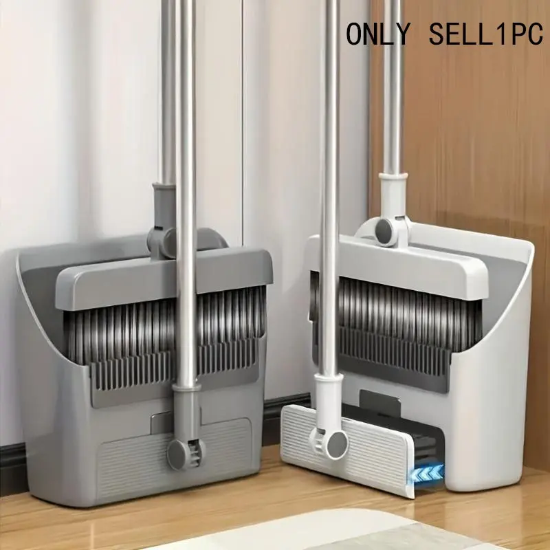 High-Efficiency Broom and Dustpan Set for Home Cleaning, Long-Handle Durable Plastic Design for Indoor and Outdoor, Home Care Supplies, Home and Office Cleaning Tools, Broom Dustpan Combo