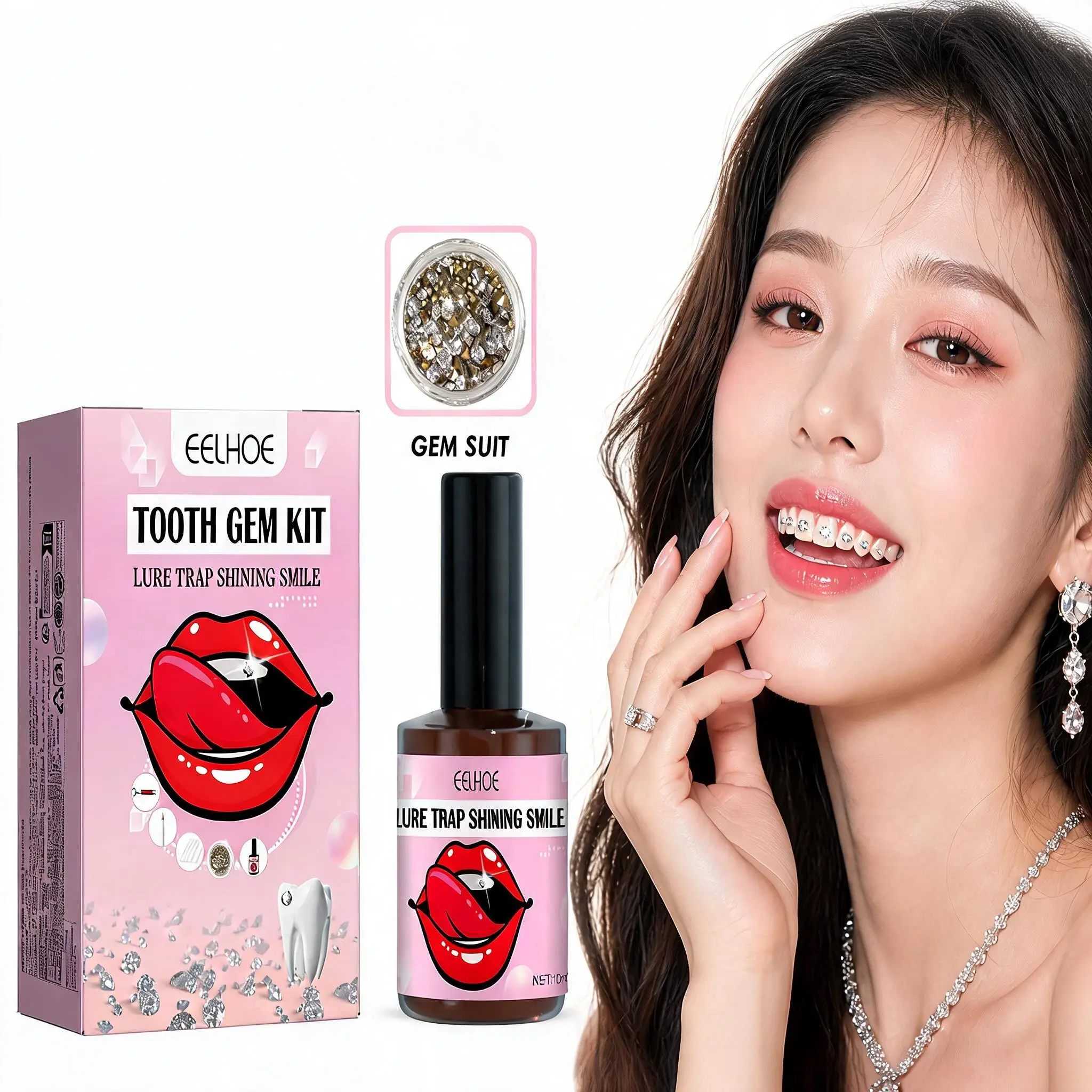 Tooth Gem Kit for Firm Long-Time Wear, DIY Teeth Accessory with UV Light, Beginner-Friendly with Simple Installation and Easy Removal, Dental Accessories, Party Aesthetic