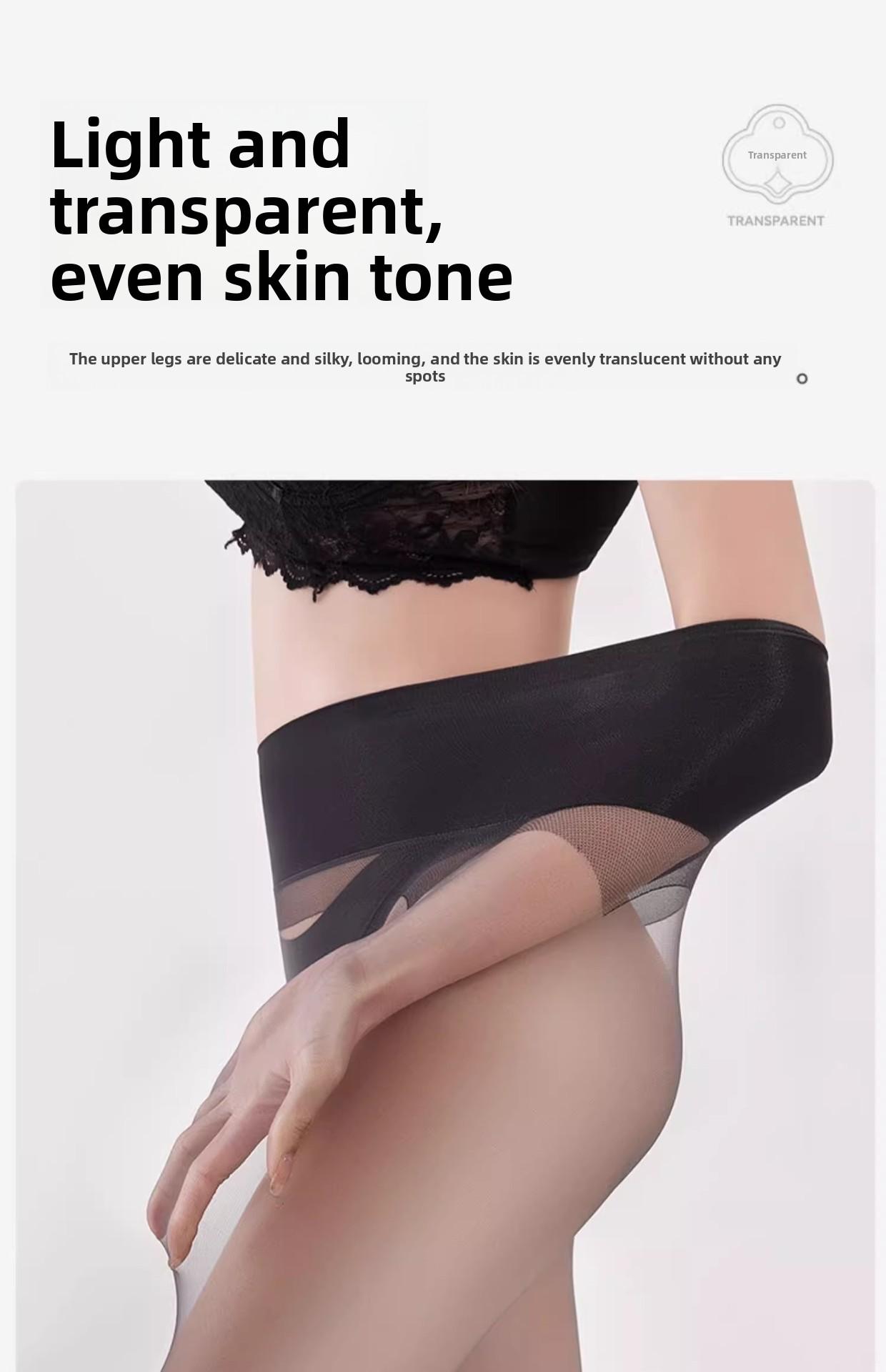 0D black silk stockings for women, summer thin style, sun-shielding and skin-beautifying, seamless and anti-run, ultra-thin summer style, sexy black stockings