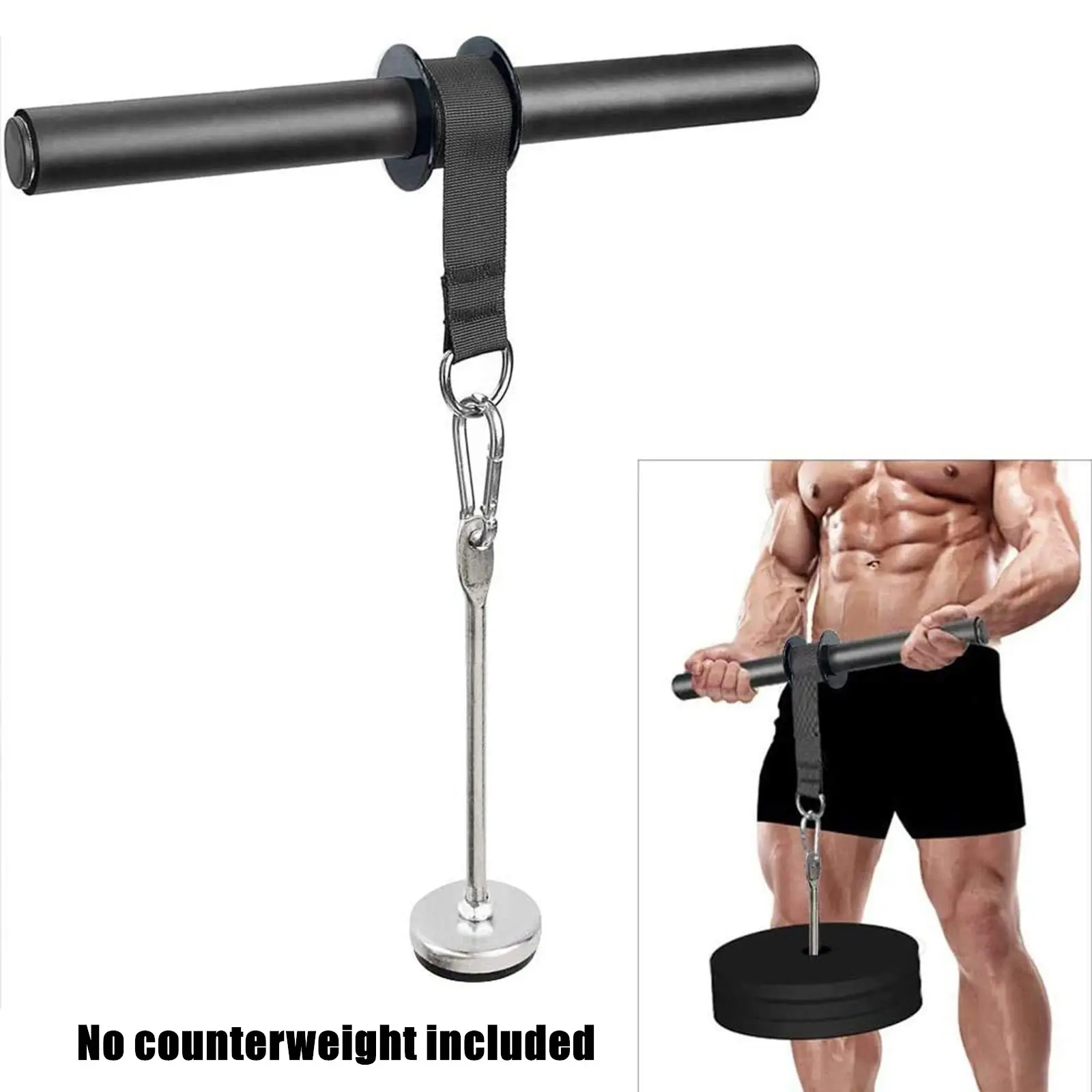 Forearm Wrist Roller without Weight Plate, 1 Count Wrist & Forearm Muscle Strengthener with Non Slip Handle, Fitness Equipment for Home Gym Workout, Forearm Trainer