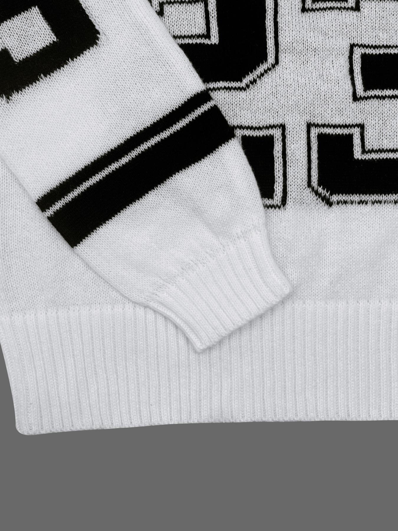 Unisex V-Neck Knit Pullover with Star and Number 23 Pattern, Casual Loose-Fitting Sweater for Spring & Fall, Comfortable and Stylish