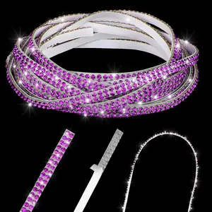 16.4 ft Bling Car Trim Self Adhesive Bling Car Accessories for Women Rhinestone Strip Glitter Diamond Sticker DIY Line Molding Dashboard Decal Shiny Auto Stuff for Interior Exterior Decor