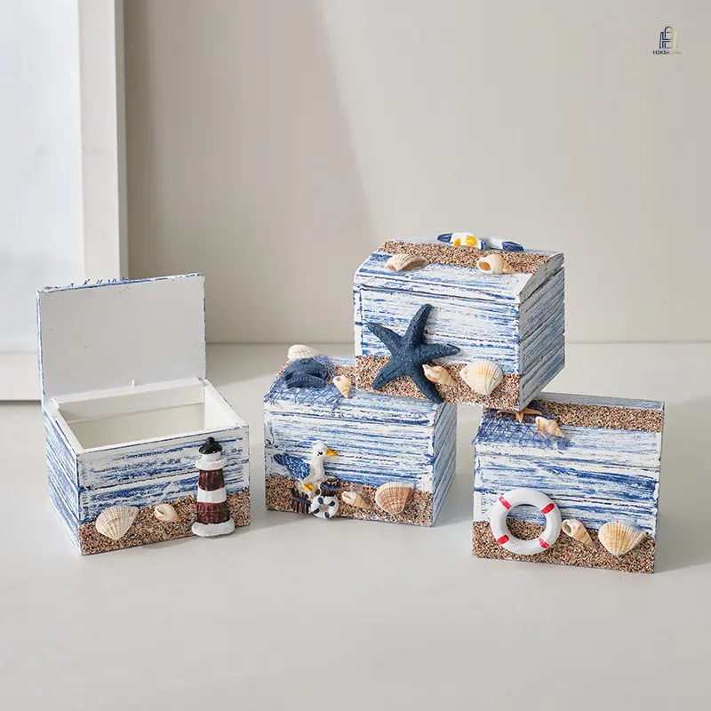 Wood Storage Box - Classic Small Wooden Desktop Organizer, Compact Decorative Box, Handmade Sturdy Container for Vanity Bedroom Storage of Jewelry, Candy, Keepsakes, Mediterranean