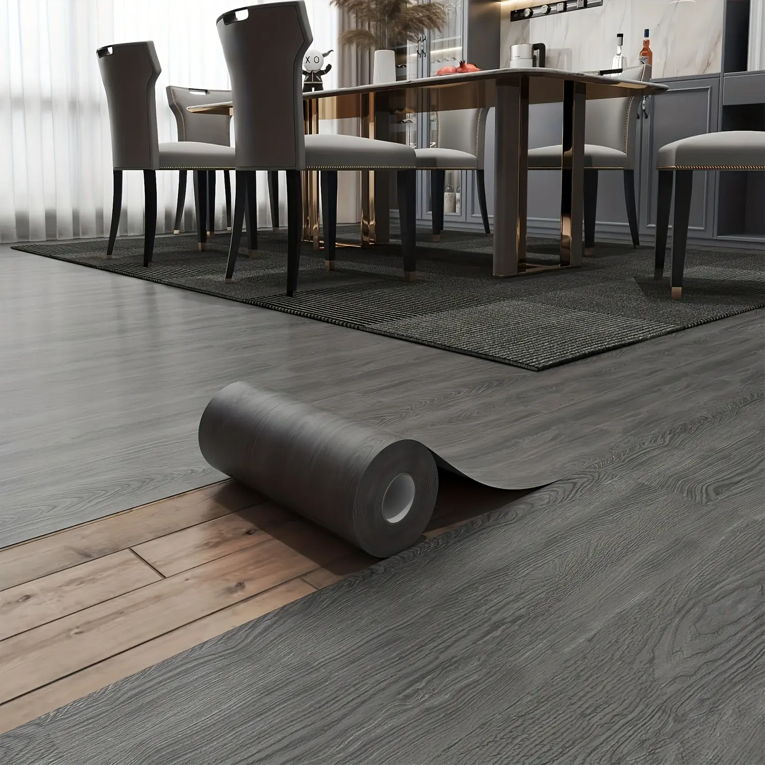 3D Retro Wood Grain PVC Non-Slip Floor, Peel And Stick Flooring, DIY Luxury Art Decor, Waterproof Kitchen Floor, Thick Durable Fashion Floor, Home Renovation