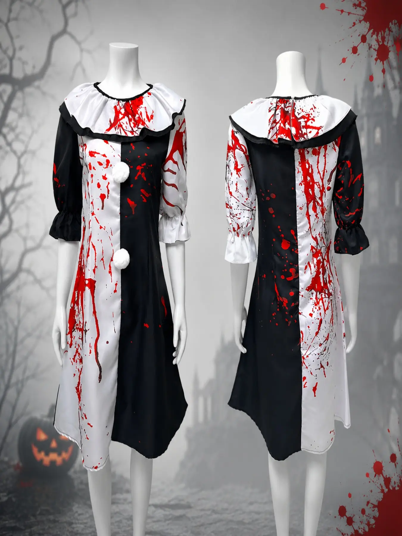Art the Clown Cosplay Costume, Terrifier 2 Bloody Jumpsuit, Horror Killer Clown, Halloween Carnival Party Cosplay, Dress Up Costume, Costume Use