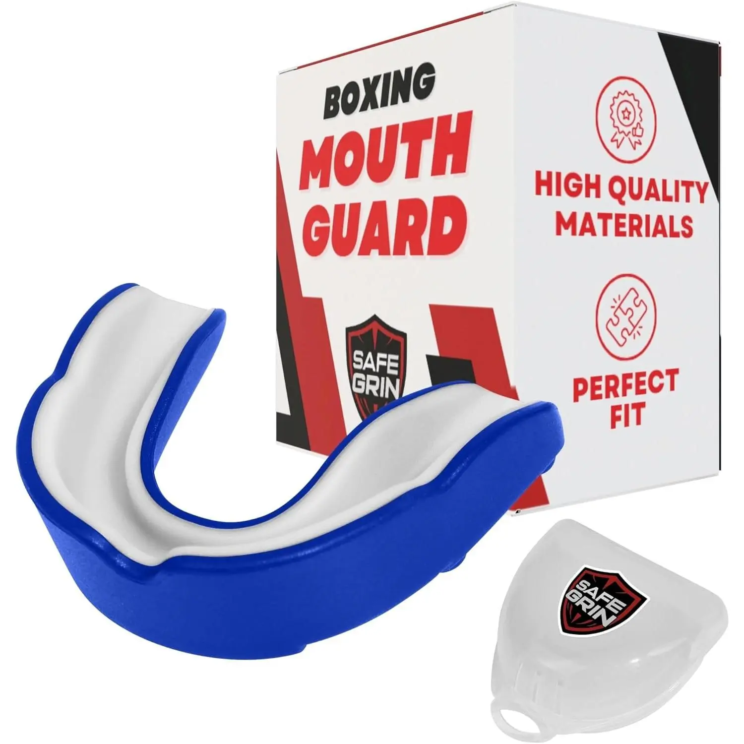 Boil & Bite Sports Mouth Guard – Boxing, MMA, Wrestling, BJJ | Boil-and-bite custom fit. One strapless guard for boxing, MMA, wrestling, basketball, BJJ & flag football. Case included.