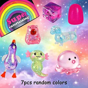 7 Pcs Malt Sugar Blind Box Squishy Toy Set, Pressure-Resistant Slow-Rebound Squishable Sensory Play, Stress Relief Squishy, Ideal for Home, School, Parties and Events, Great Gifts for Family and Friends