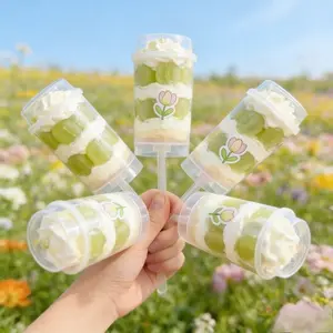 50pcs  Push Pops Cake Push Tubes Universal Food Grade Push Cups Confetti Tubes Baking Cake Rainbow Ice Cream Pusher Cold Drinks Pudding Cups, Suitable for Dessert Shops, Weddings, Birthdays, Family Gatherings, Picnics