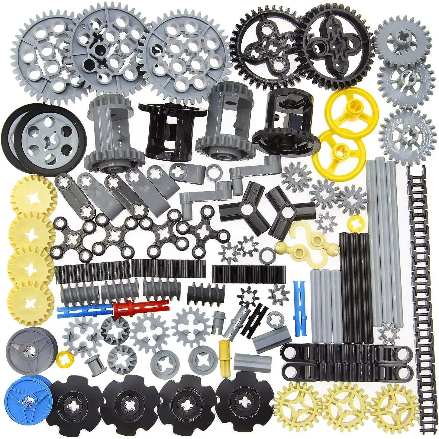 100+PCS Technic Gears and Axles Compatible with Technic-Sets,Gears-Rack (Gears-Pins-Axles Differential New) for Car Building Brick Accessories Pieces Sets (Random Color)fidget toys