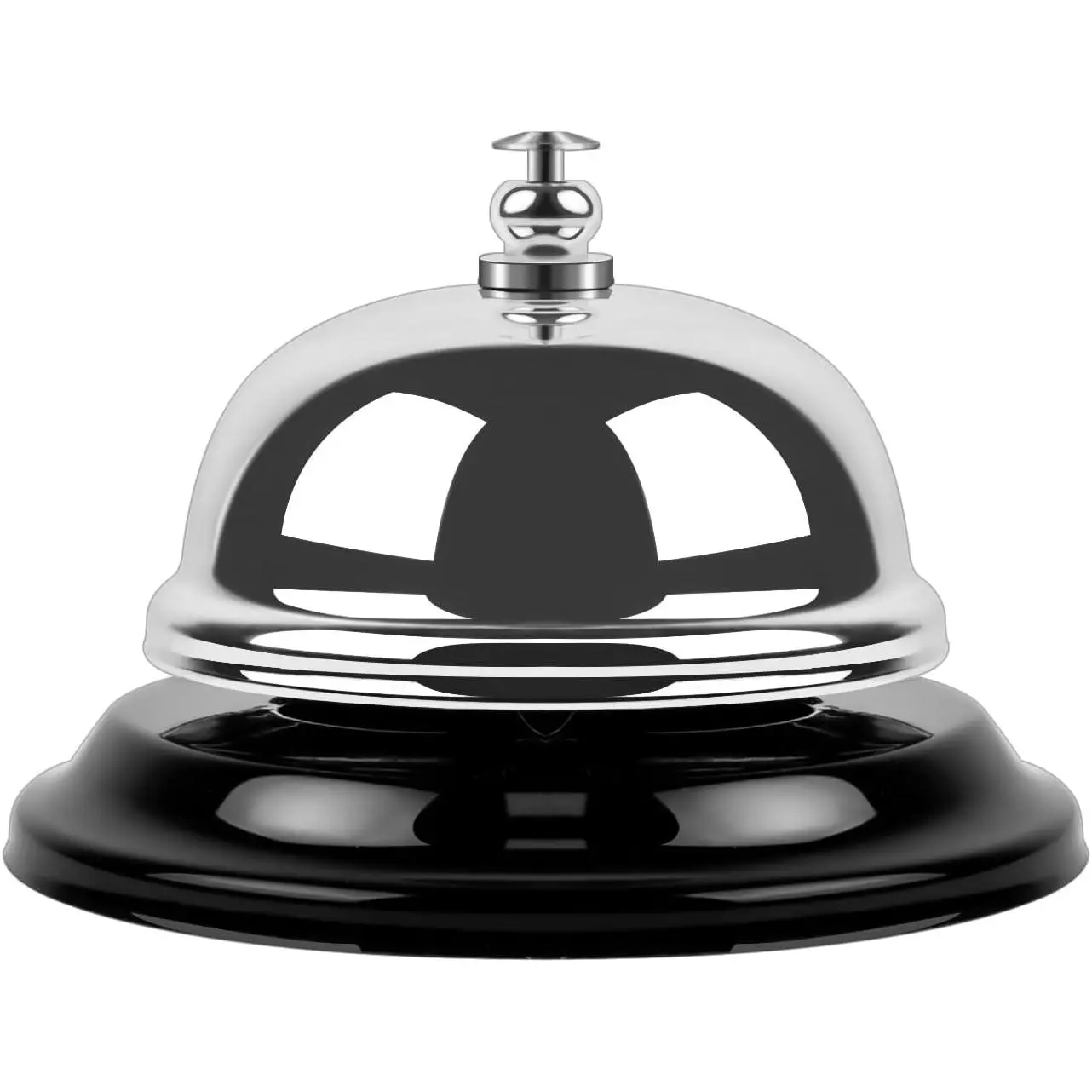 Bell for Desk – Loud & Clear Call Bell & Service Bell with Matte Anti-Rust Steel, Small 3.35" Footprint, Durable Design for Restaurants,Schools, Reception, and Hotel Use