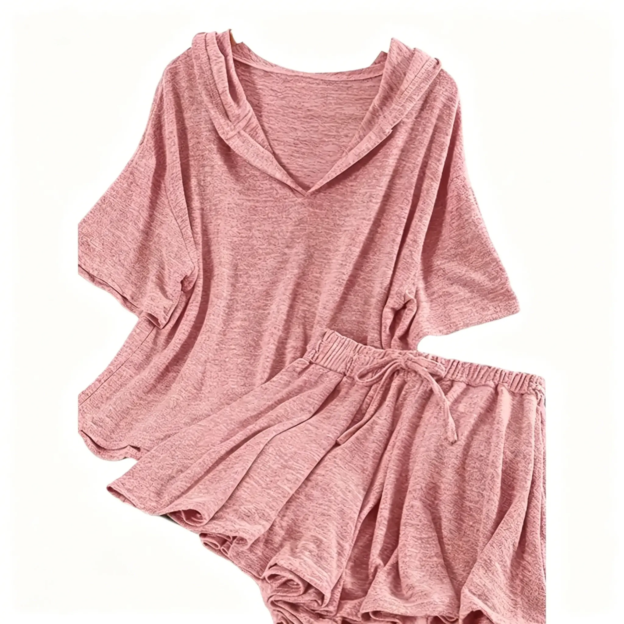 2026 New Female Hong Kong Style 2-Piece Tracksuit Set - Hooded 3/4 Sleeve T-Shirt & Skort Skirts, Summer Loose Breathable Athletic Loungewear for Daily Street Wear, Picnic, T-Shirts, Casual Women's Sportswear Set, Athletic Women's Sportswear Set