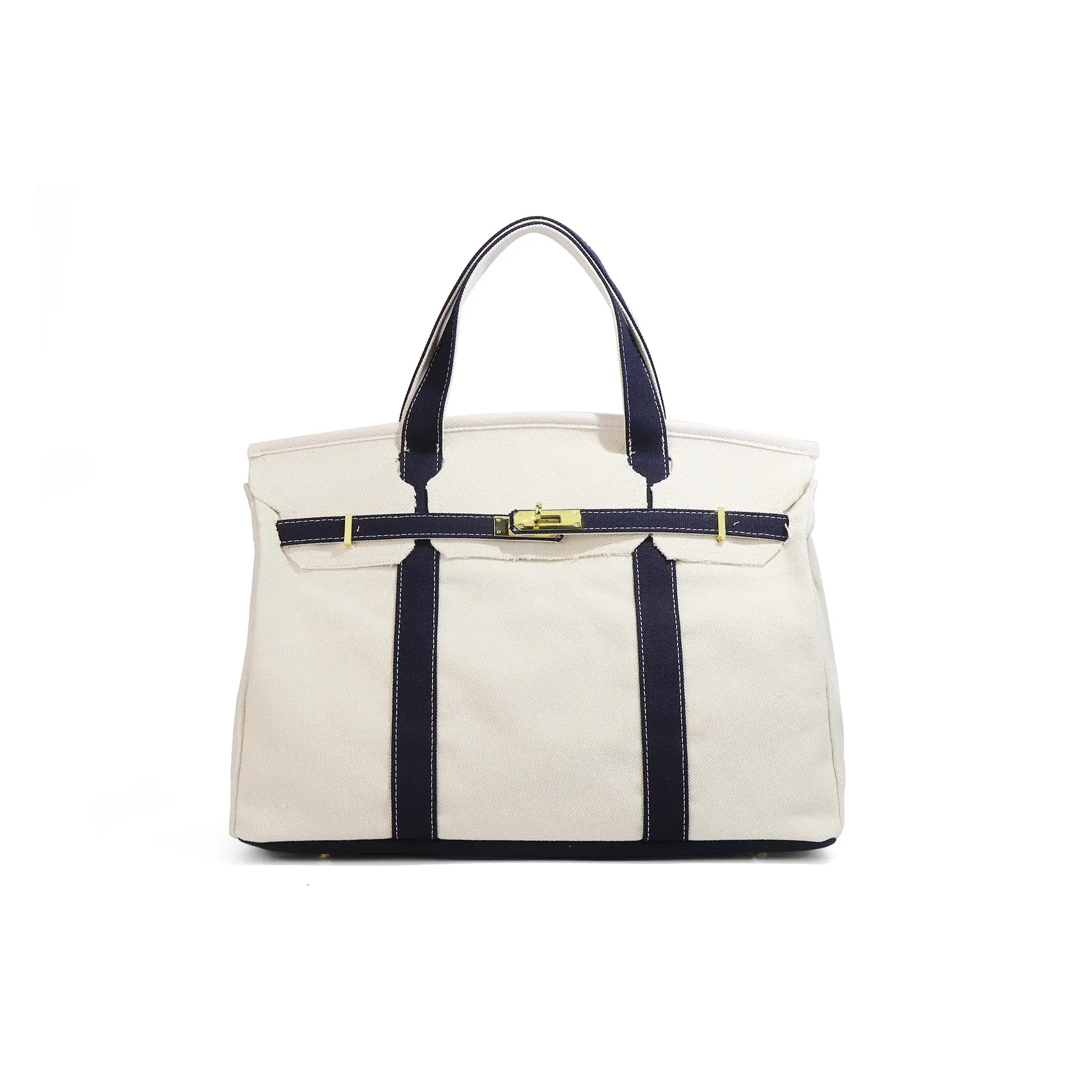 Women's Multi-Colors Color-Block Canvas Tote Bag - Lightweight, Large-Capacity Convertible Shoulder/Cross Handbag for Work/School