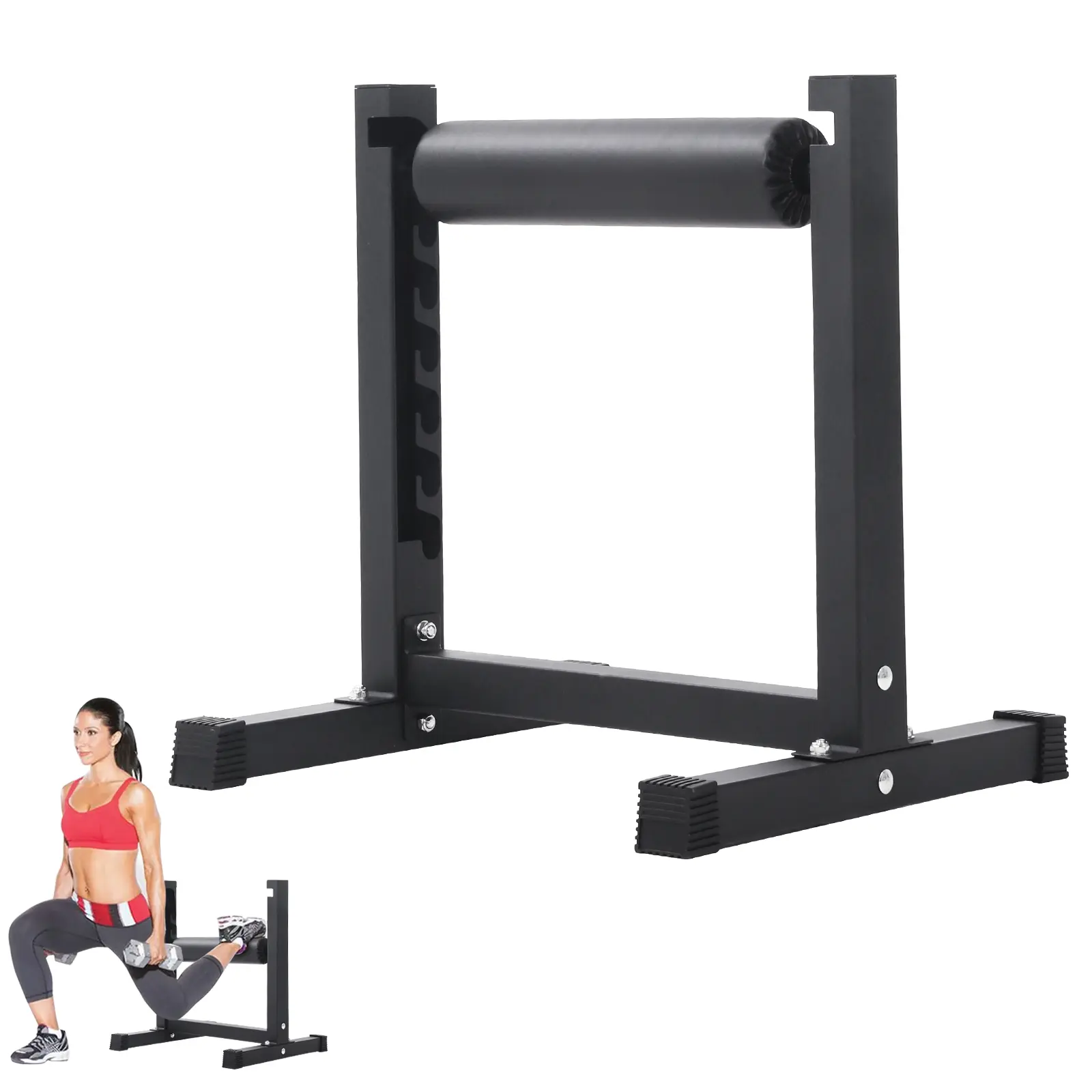Bulgarian Split Squat Stand, Adjustable Single Leg Roller with 7 Height Levels, 350 lb Capacity, Thick Steel Frame, Padded Leg Rest, Anti-Slip Rubber Feet for Home Gym Lower Body Training, Lunges, Glute Bridges, Push-Ups, Leg Day Fitness Equipment