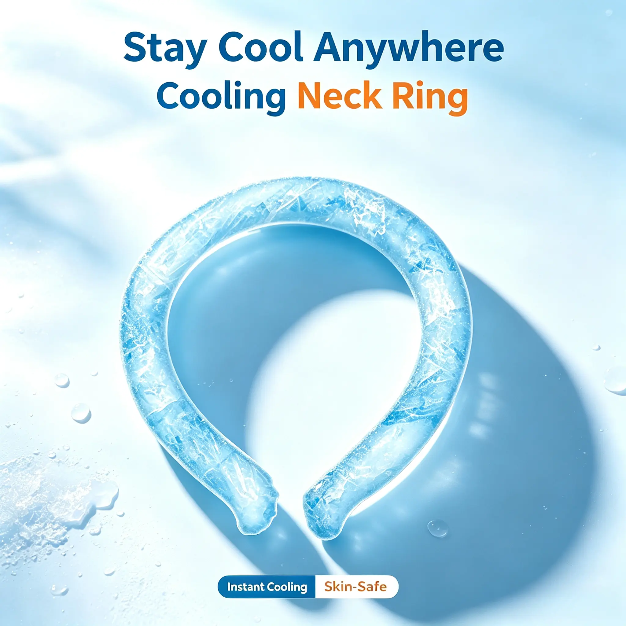 Neck Cooling Tube 70% Gel Increase Ice Ring Neck Cooler Wearable Cooling Wraps Body Cooling Products for Outdoor Indoor Activities Relief for Hot Flashes