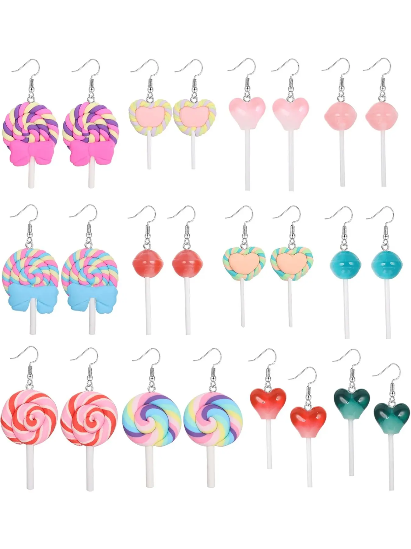 Cute Earrings Set for Women, 12-20 Pairs Aesthetic Weird Earrings, Creative Drop Quirky Design, Funny Cool Y2K Style Jewelry Gift