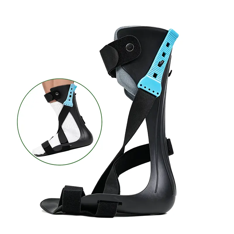 AFO Brace Drop Foot Orthotic - 4-Level Adjust, Custom Tension, Supportive Stability Ankle Support for Stroke Injury, Low Profile Fits Any Shoes for Gait Training