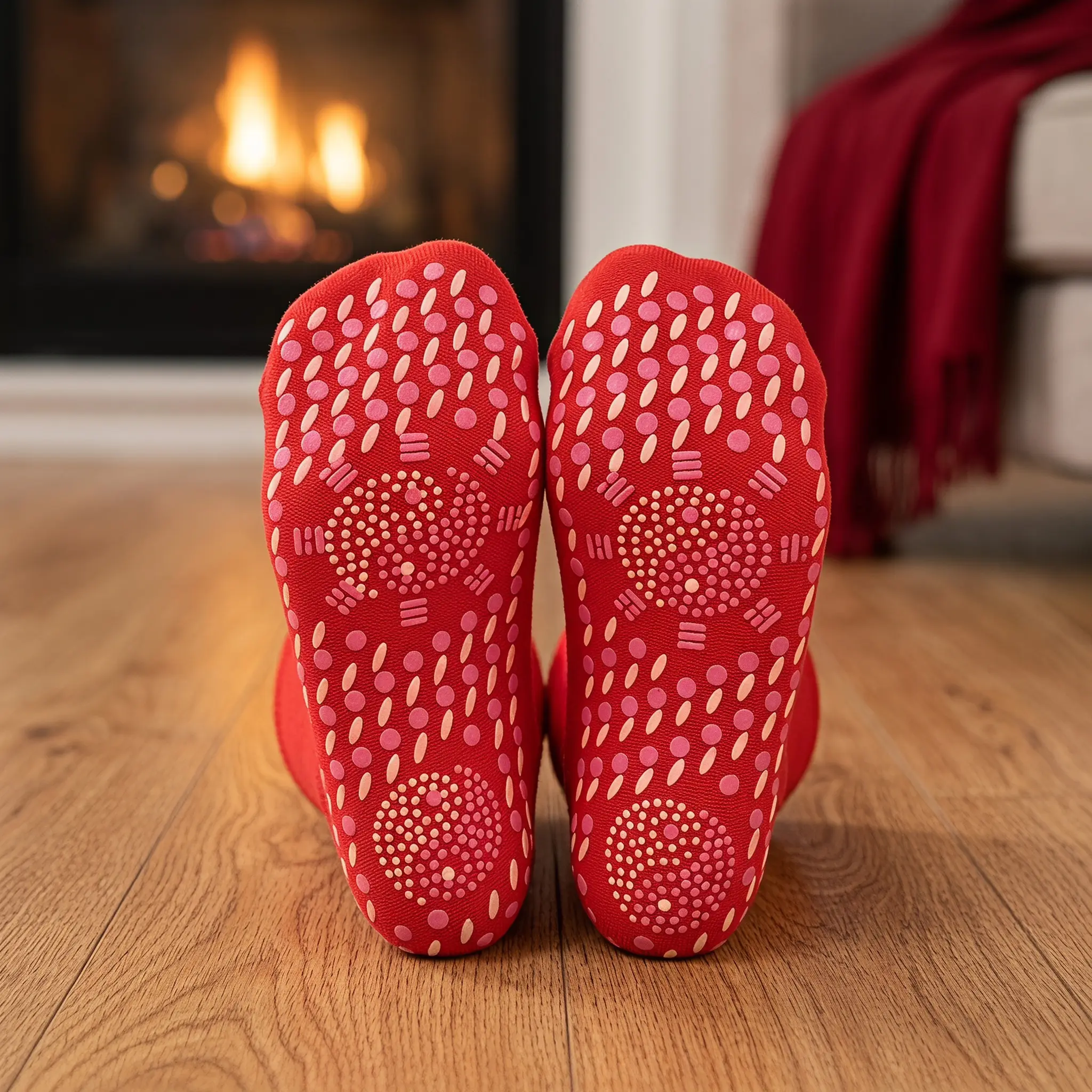 Unisex All-Day Warmth Self-Heating Socks—Comfortable mid-calf design made from moisture-wicking poly-cotton blend fabric, offering both a soothing moxibustion-like warming sensation and protection against the cold.