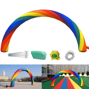 【DealsForYouDays】Inflatable Rainbow Arch 26ftx10ft (8x4m) w/ 350W Motor Advertising/Party Supplies/Event Decorations/Inflatable Products