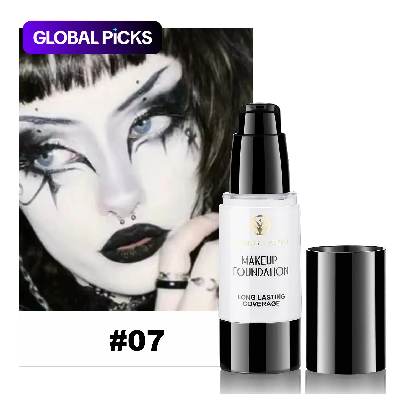 Halloween Liquid Foundation, Lightweight Long-Lasting All Day Coverage Highly Pigmented Makeup, Face Makeup Cosmetic, High Coverage Ultra-White, Suitable for Various Occasions #GLOBAL PICKS