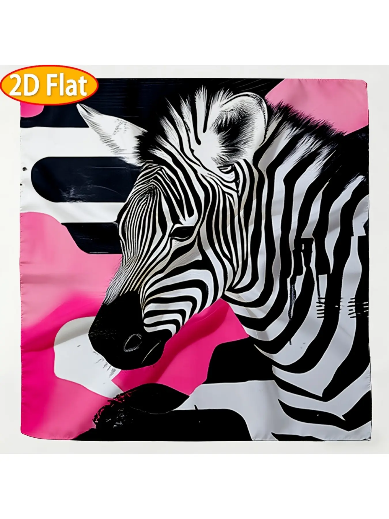 2D Flat, 1pc Women's Zebra Print Scarf - Zebra Stripe Square Summer Shawl Suitable for Parties, Beach, Outdoor Wind & Shield, Breathable Black & White Hair Cover, Machine Washable Gift for Valentine's, Mother's Day, Christmas, Square Head Scarves, 2D Flat