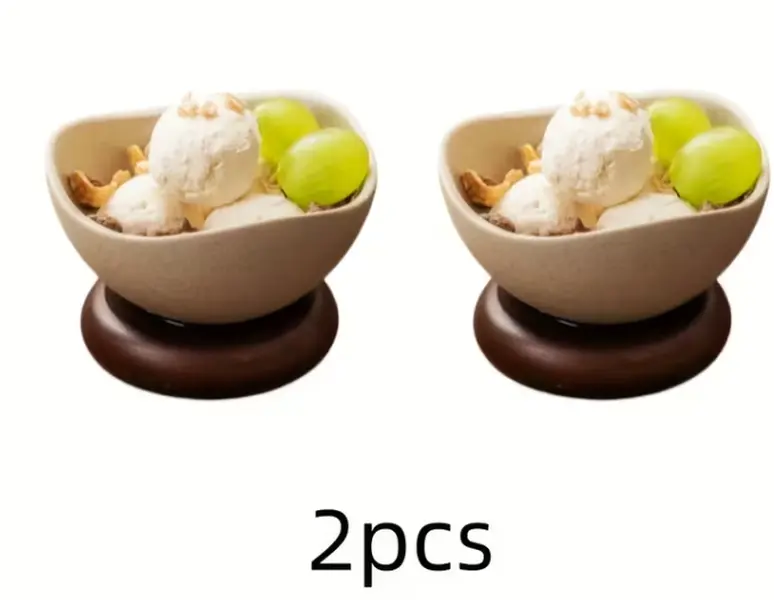 2PCS Mini dessert bowls, nut bowls, snack plates, tea and snack dried fruit trays, ice cream cups, Puff cups, high-quality clay bowls, suitable for households, hotels, parties, restaurants