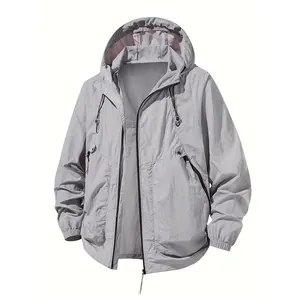 Men'S Lightweight Outdoor Jacket with Large Zippered Pockets - Breathable, Quick-Drying, And Casual Style, Perfect Hiking, Rock Climbing, And Fishing. And Coat |     Hooded Design |     Zippered Jacket