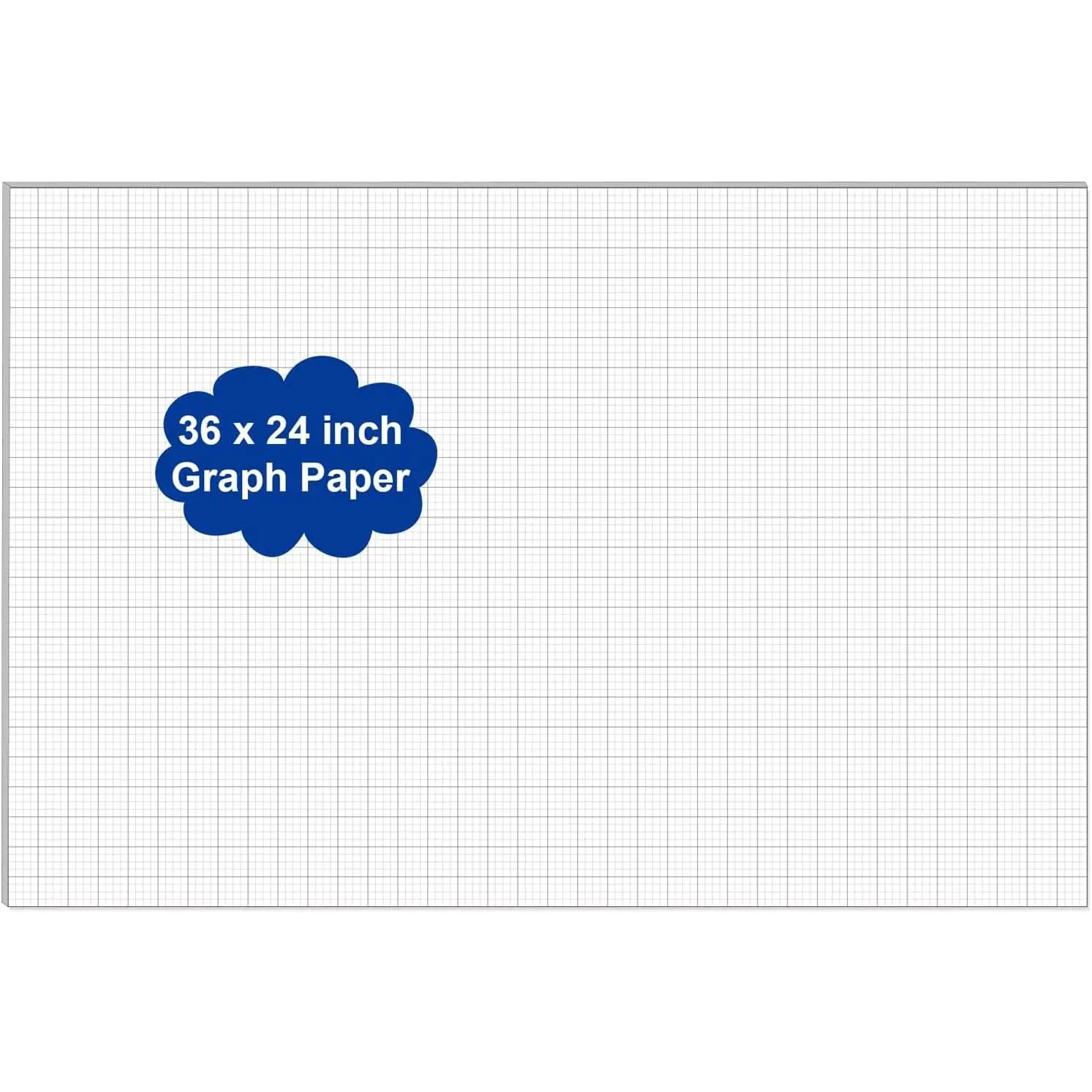 24" x 36" Large Graph Paper Pad, 25 Sheets/50 Pages 4"x4" Ruled Grid Paper for Engineer Architect Designer Mathematician Draftsmen Sketch Building Plan Drafting