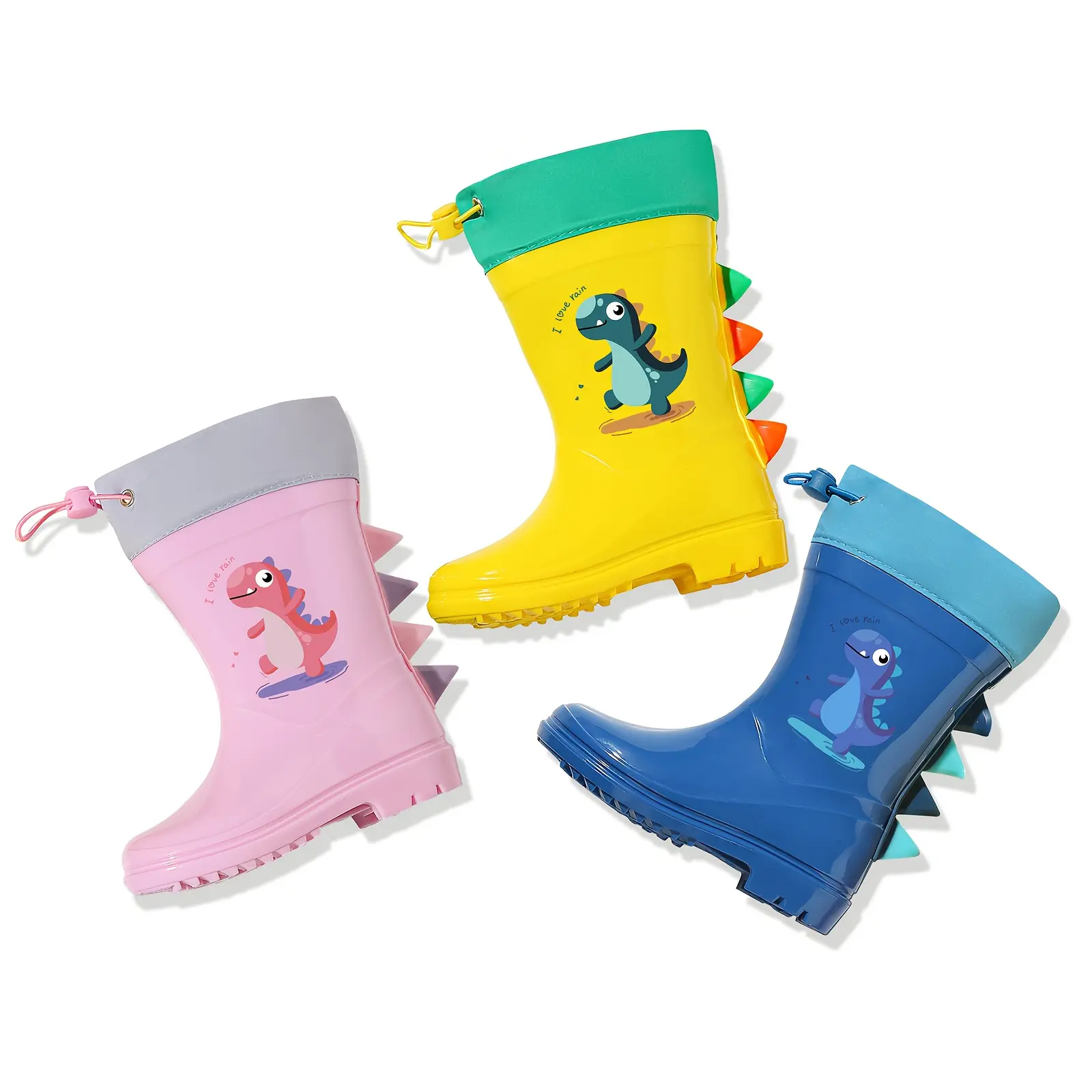 Children's rain boots for boys and girls, mid-calf baby toddler non-slip dinosaur rain boots for ages 1-8 years old Rain Shoes Gift Rainproof, Animal