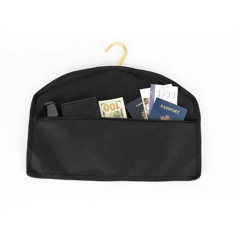 1 Pc Hanging Closet Safe – Hidden Storage Bag with Hanger Hook, Secret Garment Pocket, Anti-Theft Valuables Organizer, Concealed Travel Pouch and Wardrobe Security Bag for Cash, Jewelry, Passports and Documents.