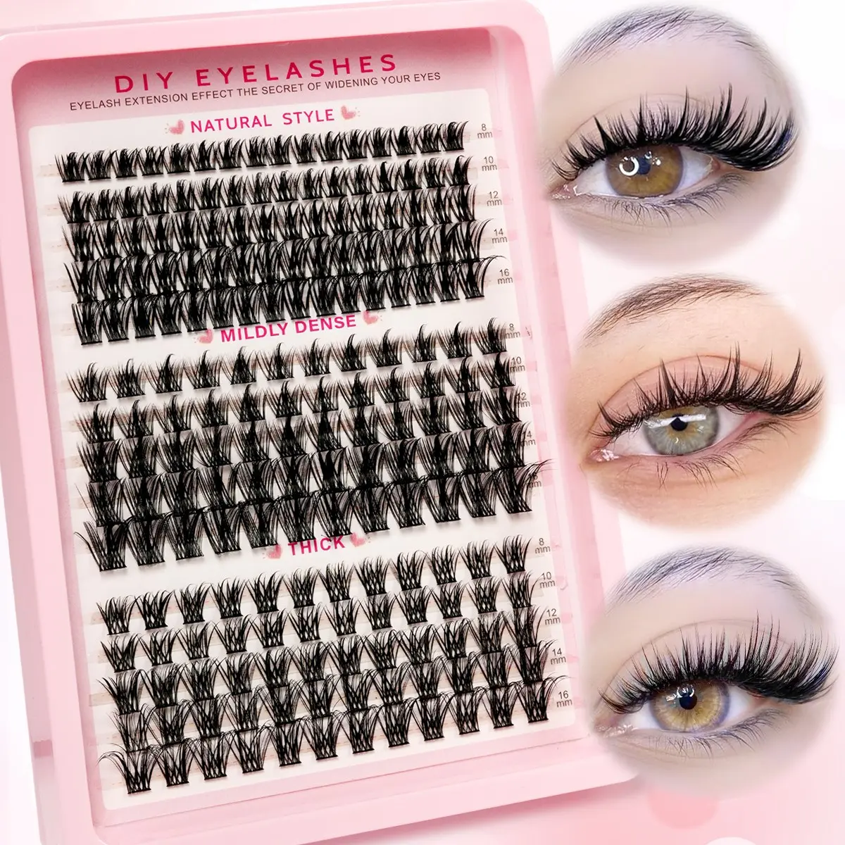 DIY false eyelash cluster, Soft false eyelashes, thick, soft and comfortable, mixed length 8-16mm, worn daily and at parties, best gift for girlfriends, perfect for festivals