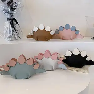 Dinosaur Shaped Crossbody Bag - Cartoon Faux Leather Shoulder Bag, Colorful Plush Animal Wallet for Sports & Outdoor Protective Gear Accessories