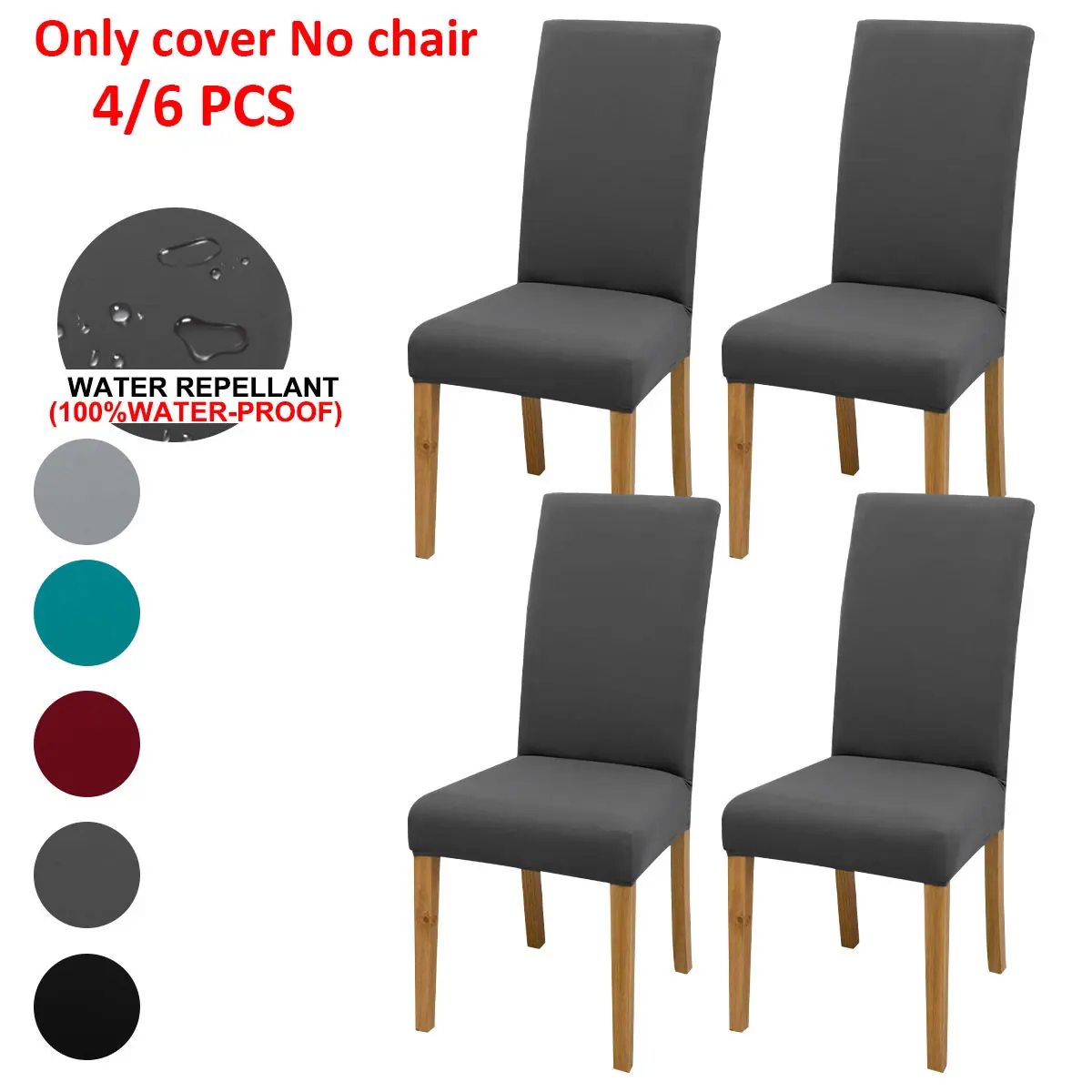 4/6 Piece Milk Silk Elastic Chair Covers, Splash-Proof, Stretch Fit, Stretch Chair Slipcovers, Durable Design, Ideal for Cafes and Restaurants, Chair Protective Cover