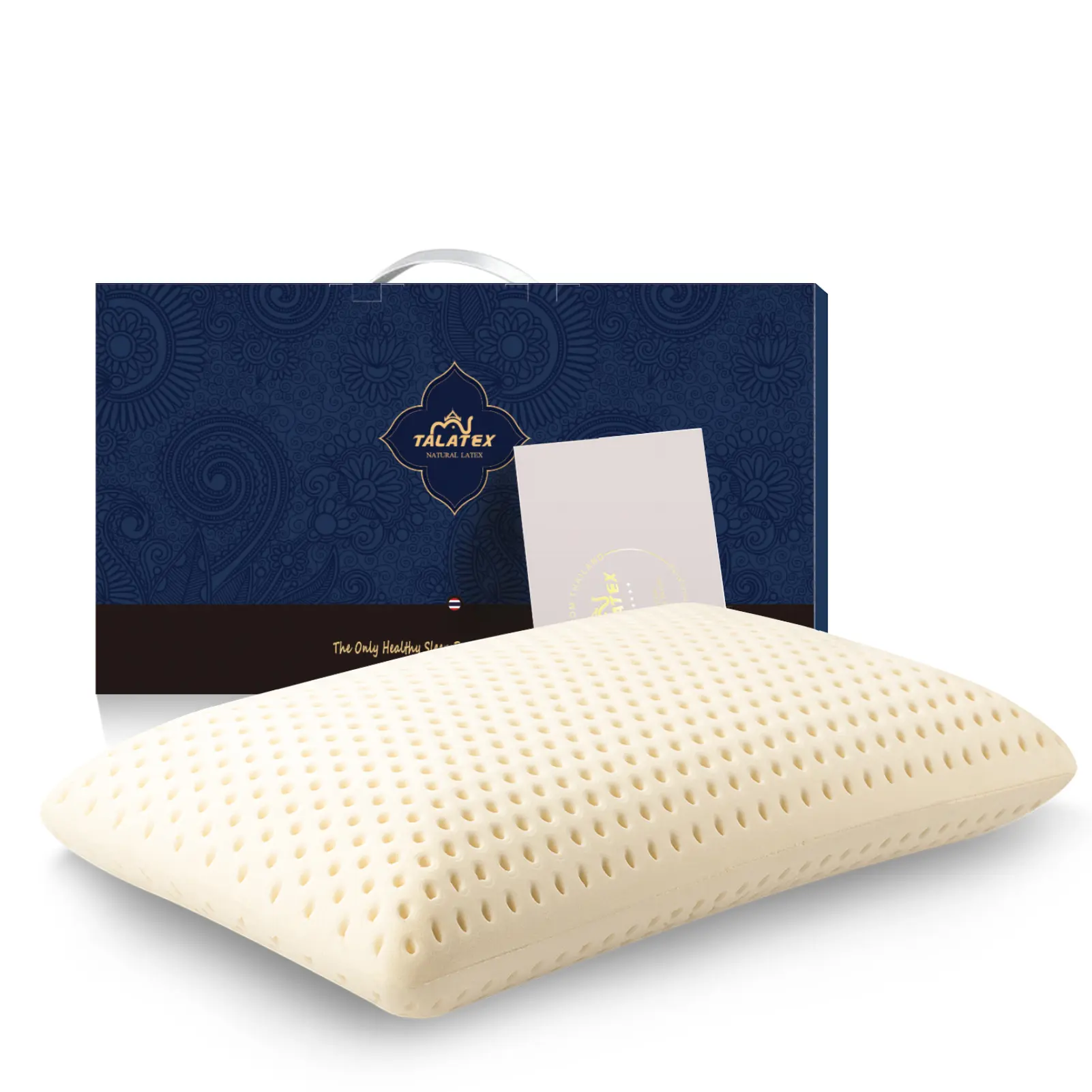 Talatex 100% Natural Latex Ergonomic Sleep Cushion - Pressure Relief, Breathable, No Memory Foam Chemicals, Removable Tencel Cover, Secure Packaging, Ideal Gift, Removable Cover