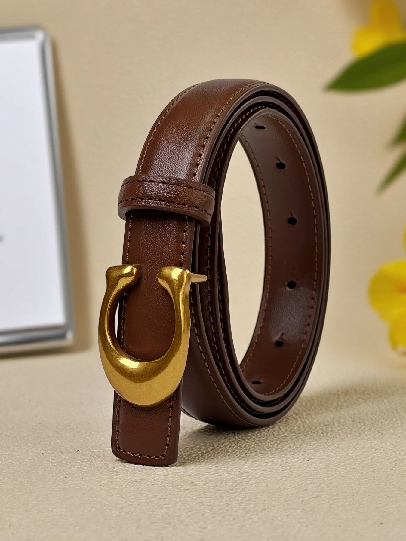Women's Fashion Belt, Casual Daily Wear, Elegant Plain Style, Versatile Accessory for All Seasons, Stylish and Refinement