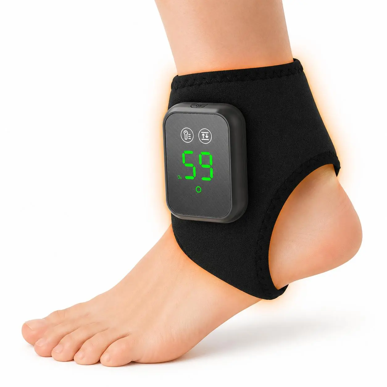 Electric Heated Foot Massager, Wireless Ankle Heating Pad, Portable Foot Warmer, Rechargeable Spa Tool for Men and Women, Type-C Rechargeable Massagers