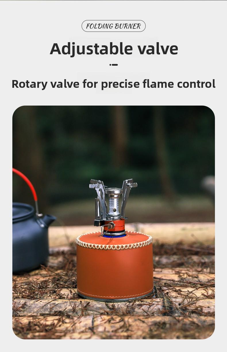 Portable Backpacking Stove Mini Camping Stove with Electronic Ignition All-in-One Outdoor Cooking Gear for Backpacking Travel Hiking Picnic Wild Camping