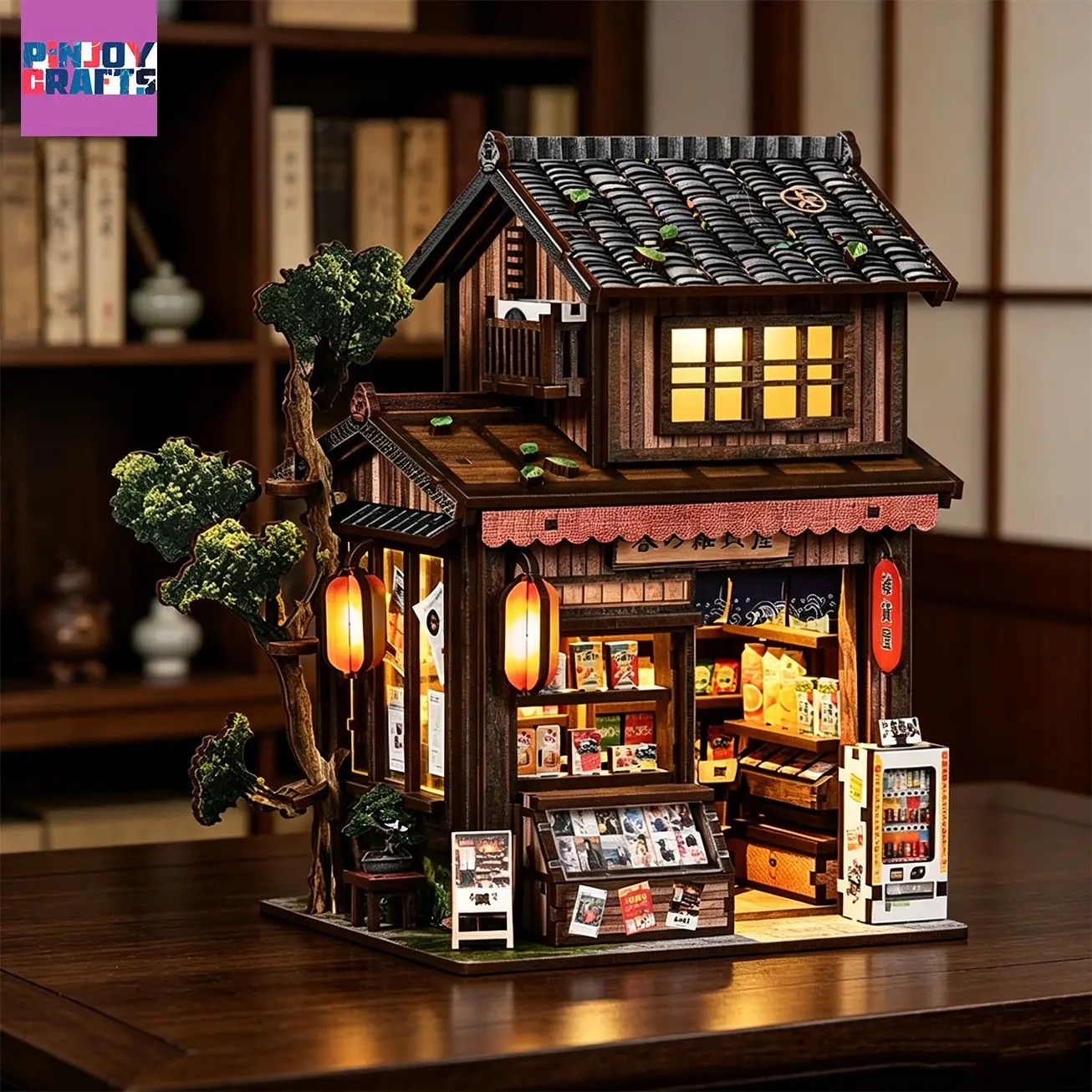 3D DIY Mini Book Stand Kit, Handmade Wooden Puzzle, Creative Desktop Decoration, Ideal Gift for Family and Friends, Suitable for Ages 13+