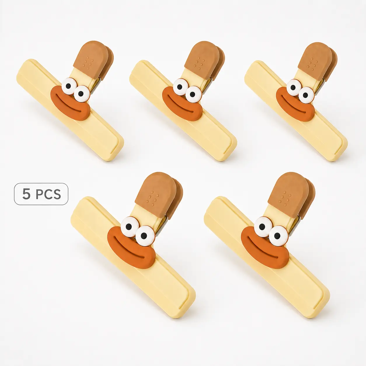 5 PCS Airtight Food Bag Sealing Clips| Reusable Moisture Block Fresh-Keeping Bag Sealer Clamps, Multi-Purpose Closure for Snack, Tea, Grain & Cereal Bags, Must-Have Pantry Reset & Decanting Supply, Space-Saving Fridge & Cabinet Organizer, Stop Dry Goods