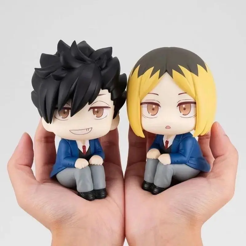 Anime Haikyuu!! Lookup Q Version Figurines Kuroo Tetsurou Kenma Kozume School Uniform Desktop Decor For Collectors Toy Doll Gift