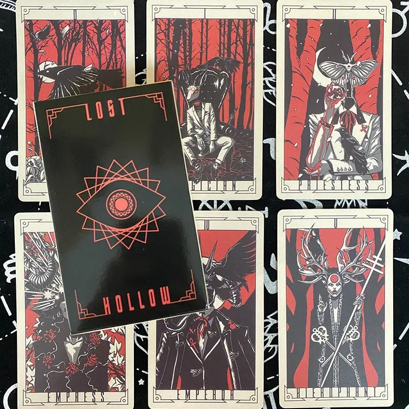Lost Hollow Tarot Cards, 78 Piece Divination Set, Portable Fortune-Telling Game, Ideal for Holidays & Parties, Fun Group Activity