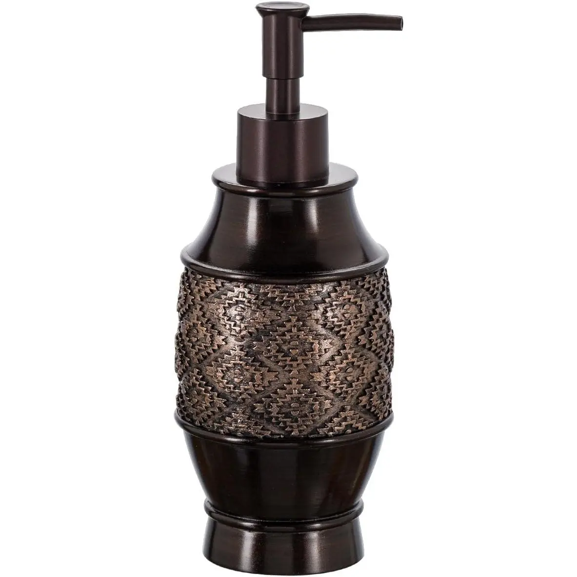 Dublin Brown Hand Soap Dispenser for Bathroom - Decorative 8 Oz. Resin Lotion Dispenser with Durable Matching Pump for Countertop - Modern Liquid Soap Dispenser