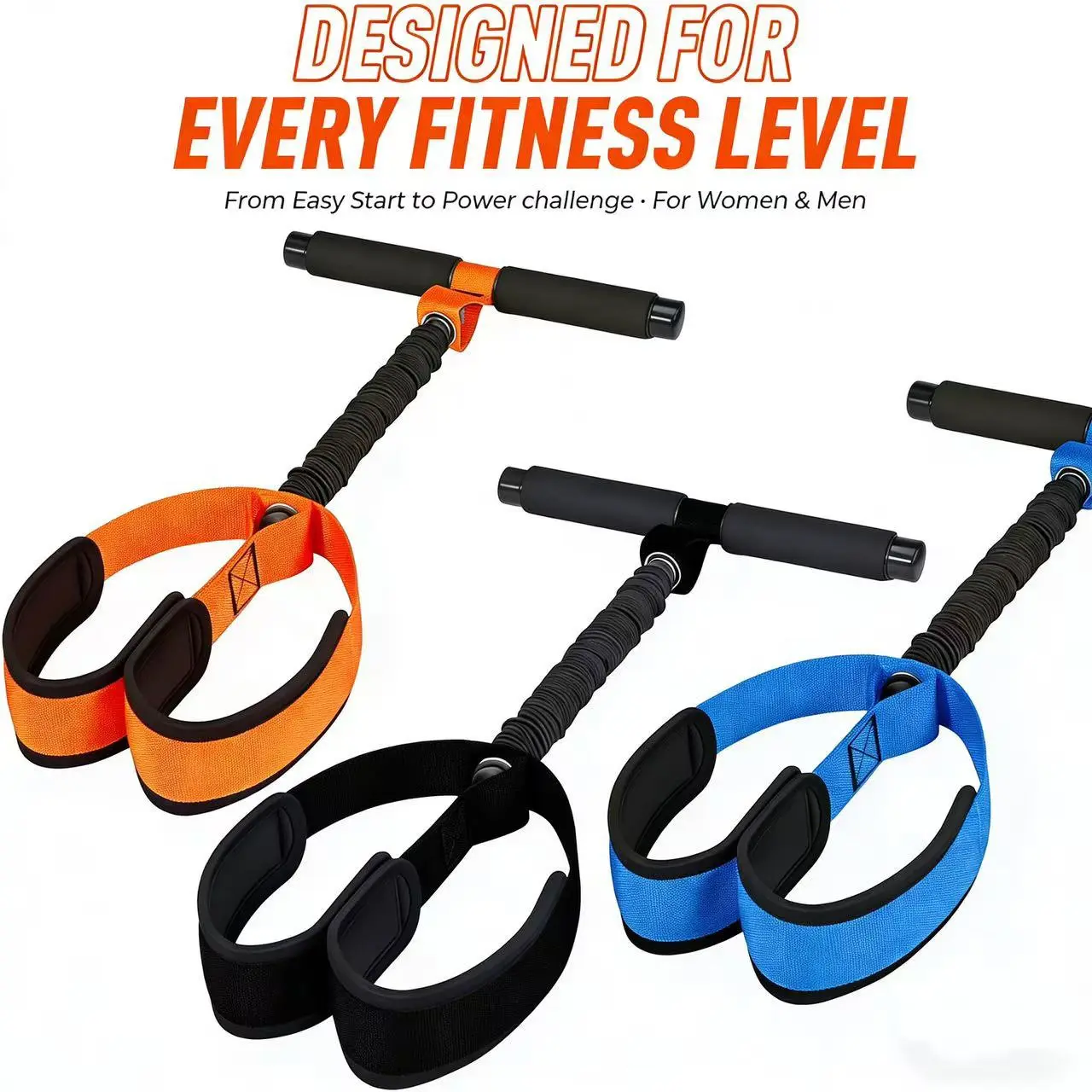 Home Use Pedal Pull Resistance Band, Sit-Up Assist Device for Leg Toning & Core Fitness portable exercise equipment at-home gym
