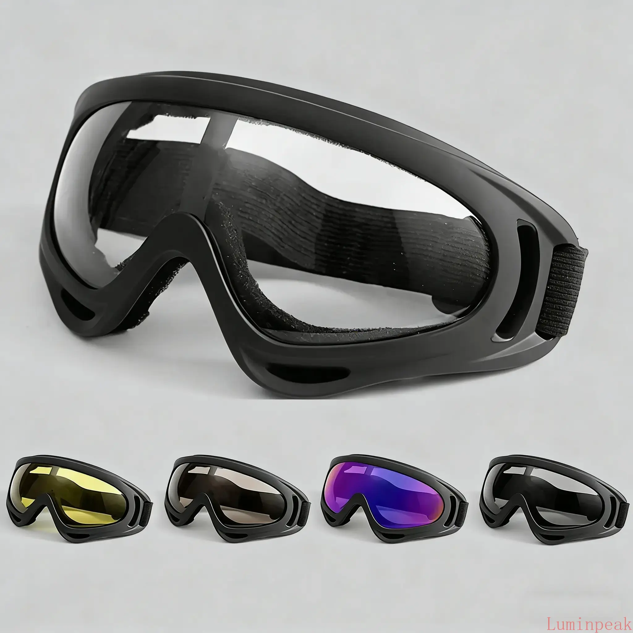 Men's Black Tactical Goggles with PC Lens, Weather Resistant, Windproof & Explosion-Proof Accessories for Outdoor Sports & Cycling, Tactical Accessories, Offroad, Men's Outdoor Enthusiasts, Off Road Goggles, Riding Glasses, Wind Protection