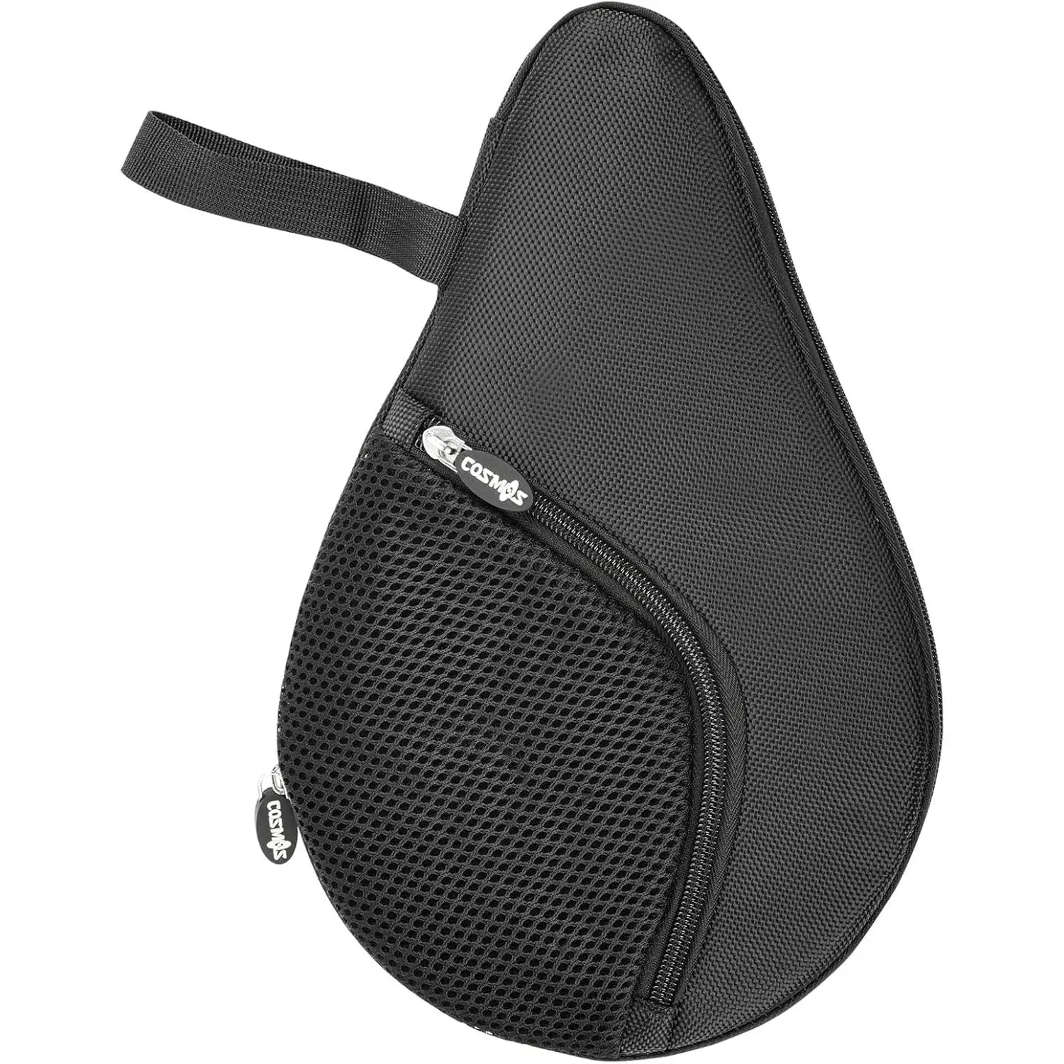 Padded Water-Resistant Table Tennis Racket Case for Single Paddle, Snug Fit with Hand Grip, Front Mesh Ball Pocket, 12" x 7-1/4" Functional Storage Case