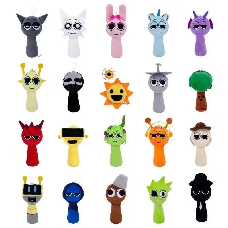 New Sprunki Plush Horror Game Toys, Cartoon Cute Soft Stuffed Pillow Dolls for Kids' Birthday Gifts, Collectors' Novelty Toy Item