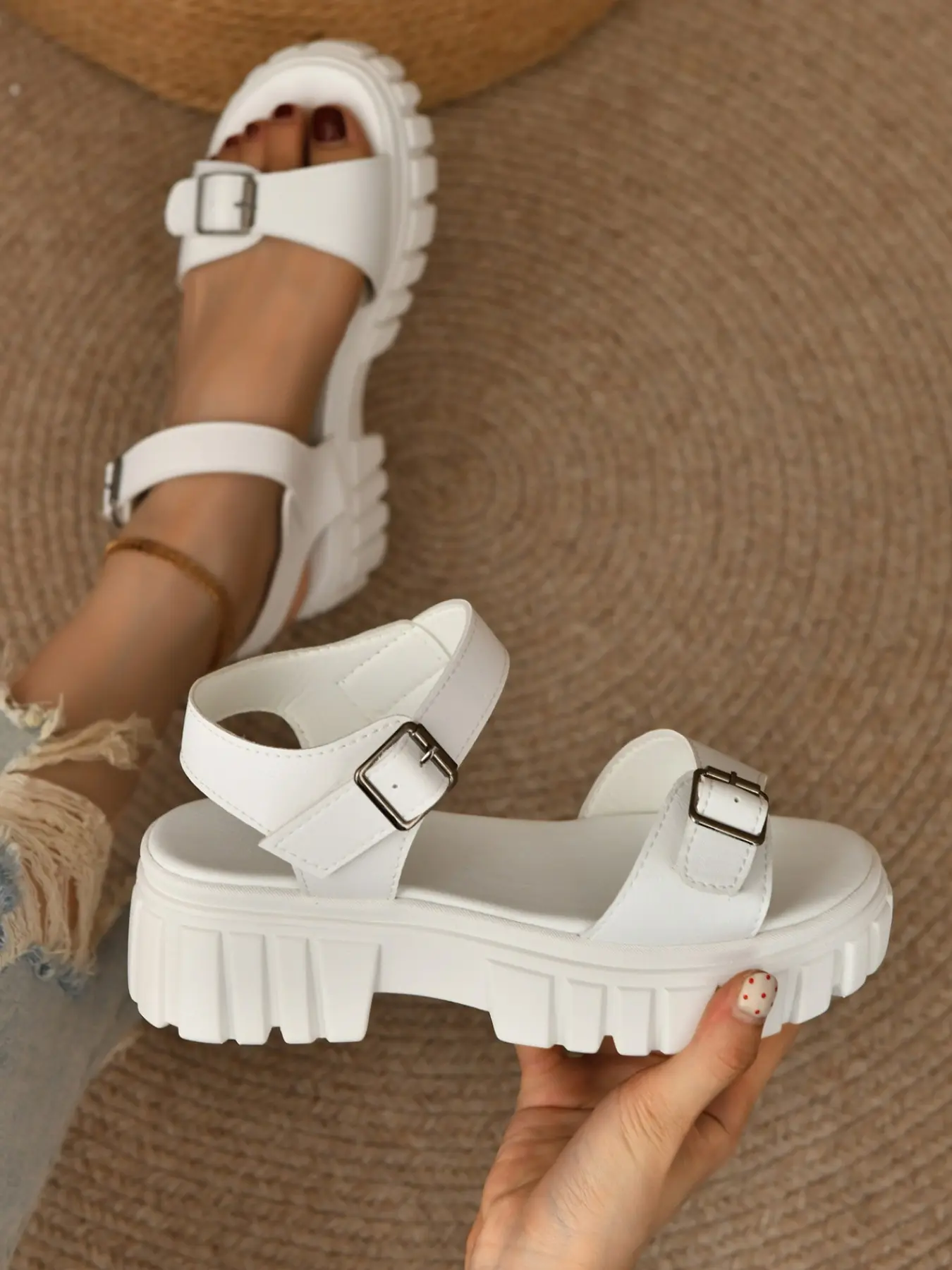 Women's Thick Sole Beach Sandals, Summer New Fashion Wedge Heels, Chic Summer Footwear, Comfortable Casual Shoes for Large Sizes, Perfect for Parties and Outdoor Activities